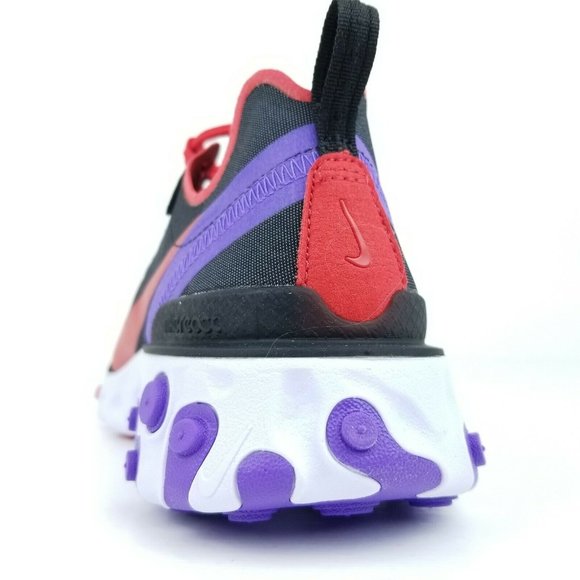 Nike React Element 55 Womens Running Shoes Black Purple CQ9903 001 Sizes 6-10 - Picture 6 of 8